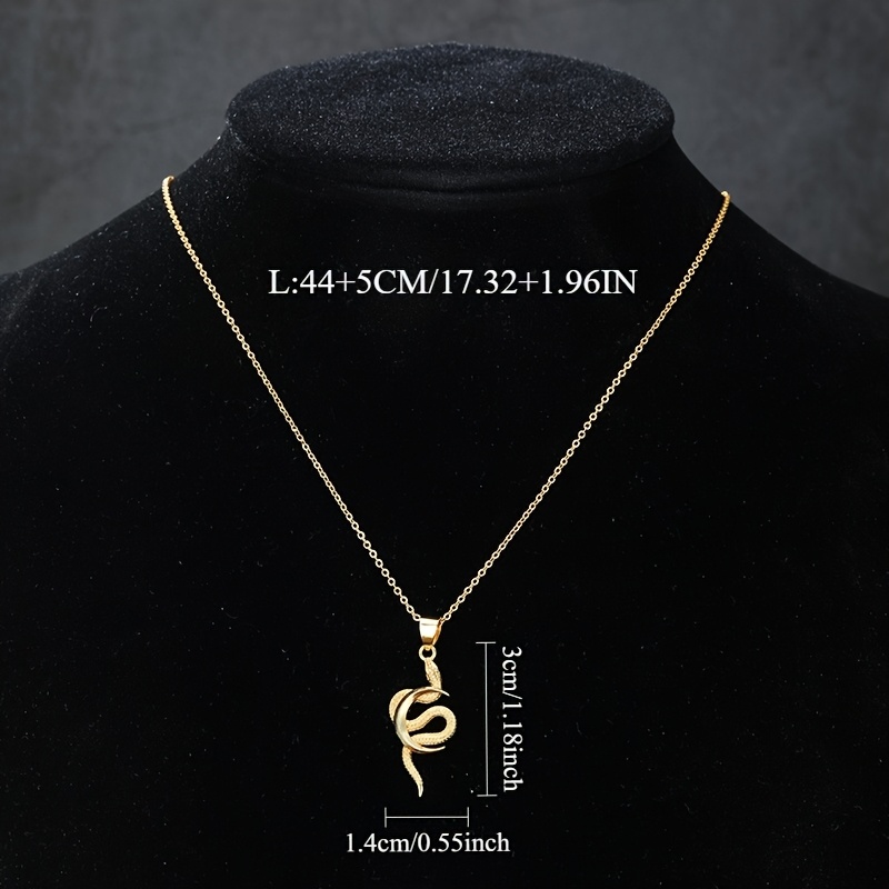 Women's Vintage Gothic Snake & Moon Pendant Necklace